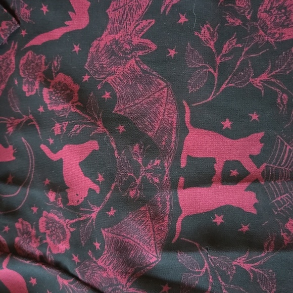 Modcloth Sheer Collared Blouse Halloween Cats, Bats, Moon, Floral, Crows, Spider - Picture 3 of 5